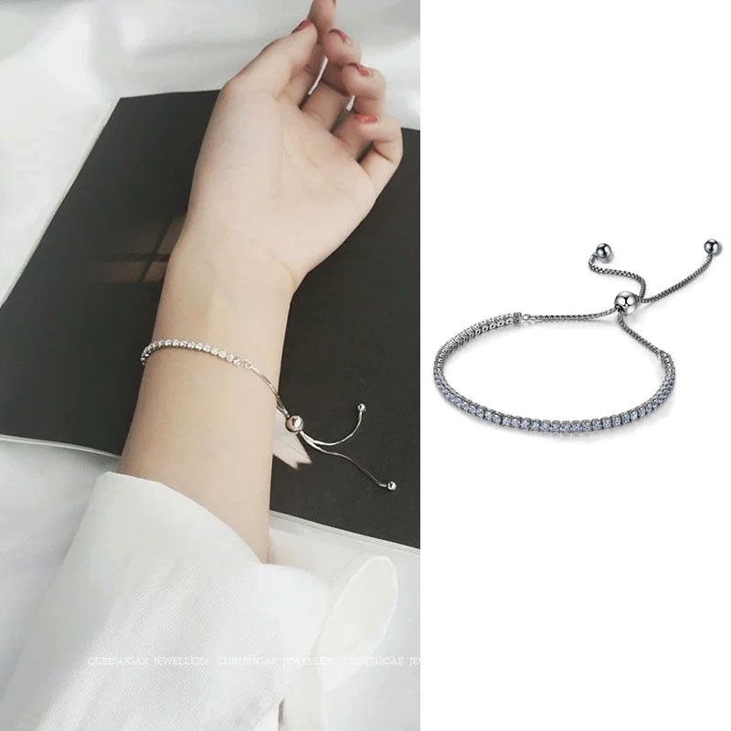 Vòng đeo tay dạng chuỗi dây màu vàng/ bạc thời trang tinh tế cho nữ