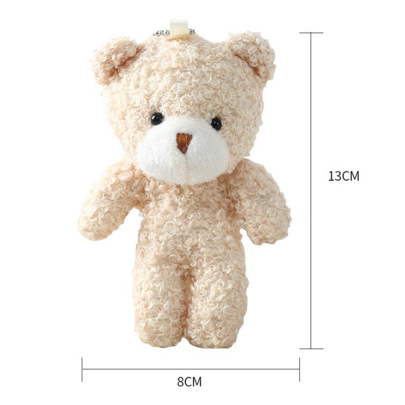 Móc Khóa Gấu Bông Đính Ngọc Trai Giả Dễ Thương