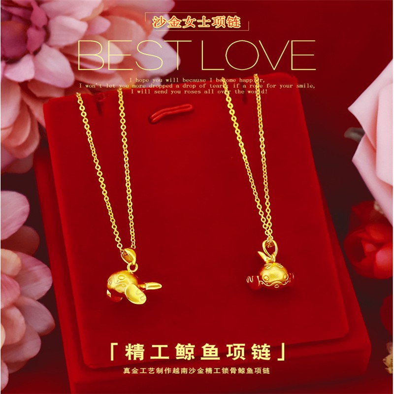Dây Chuyền Xi Mạ Vàng 375%Phong Cách Hàn Quốc Whale necklace