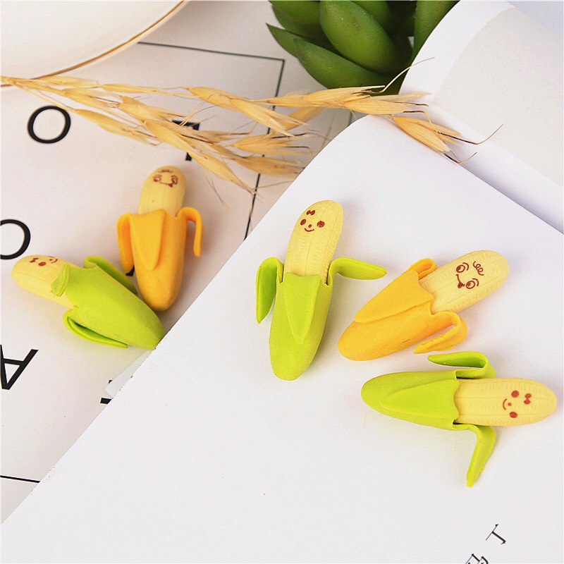 Túi 2 Viên Tẩy Gôm VPPT&amp;T Hình Quả Chuối / TG0039
