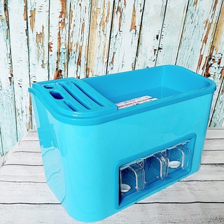 Khay để đồ nhà bếp Nhựa Việt Nhật No.5758 có chỗ để dao thớt - Khay dụng cụ đa năng tiện dụng
