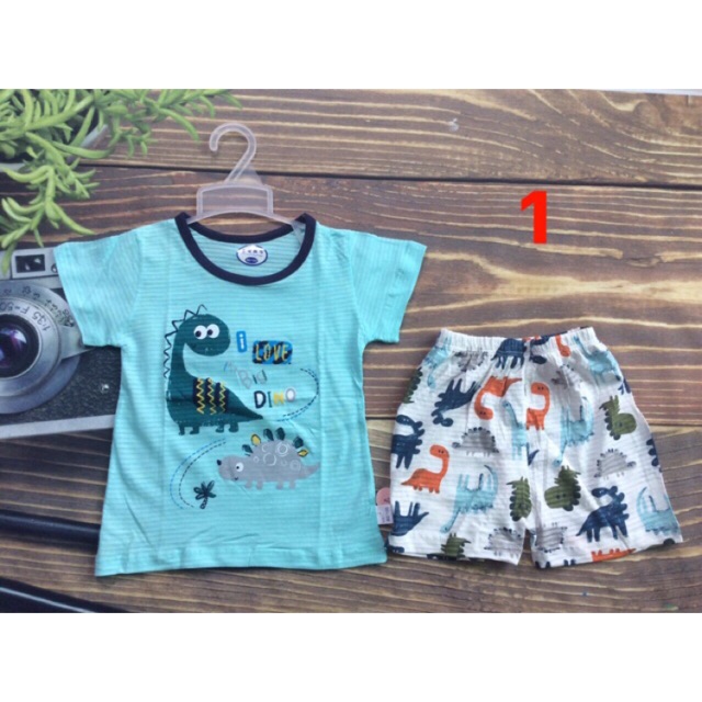 Bộ cotton sợi tre bé trai