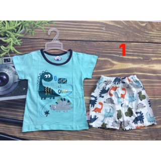 Bộ cotton sợi tre bé trai