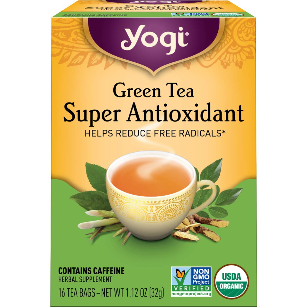 [Yogi] Trà Hữu Cơ Giúp Trẻ Hóa, Giảm Các Gốc Tự Do - Yogi Tea Green Tea Super Antioxidant