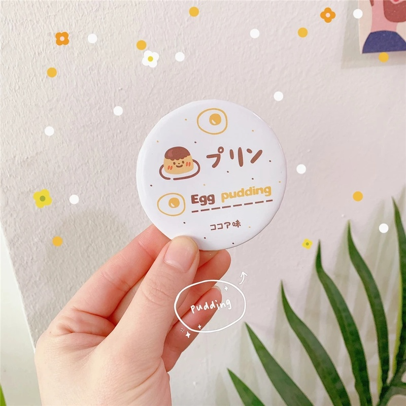 Gương trang điểm mini hình tròn in hoạt hình đáng yêu