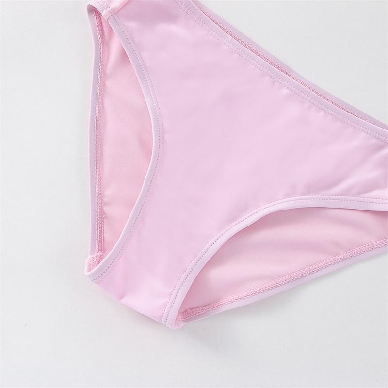 Bộ Đồ Bơi Hai Mảnh Phối Ren Bèo Màu Hồng Mẫu Mới 2022 Dành Cho Bé Gái