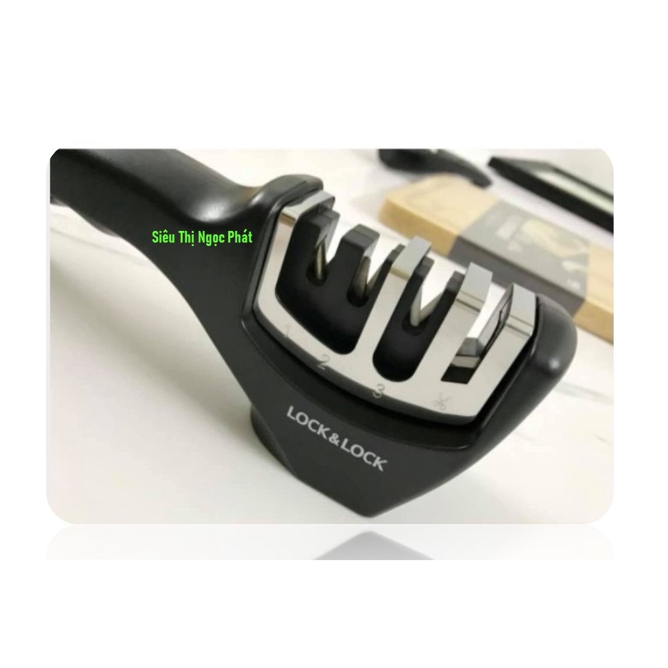 [Lock&amp;Lock] Dụng Cụ Mài Dao Kéo 4 Rãnh CKK113 207*46*74mm, Chất Liệu Thép Không Gỉ, Nhựa ABS, Gốm [Hàng Chính Hã