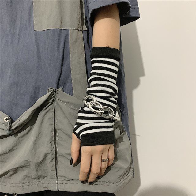 Găng Tay Chống Nắng Hở Ngón Phong Cách Harajuku Đường Phố Hàn Quốc Dễ Phối Đồ Cho Nam Và Nữ