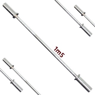 Đòn tạ 1.5m tập squat phi 50 inox tặng kèm kẹp khoá nhựa xịn sò