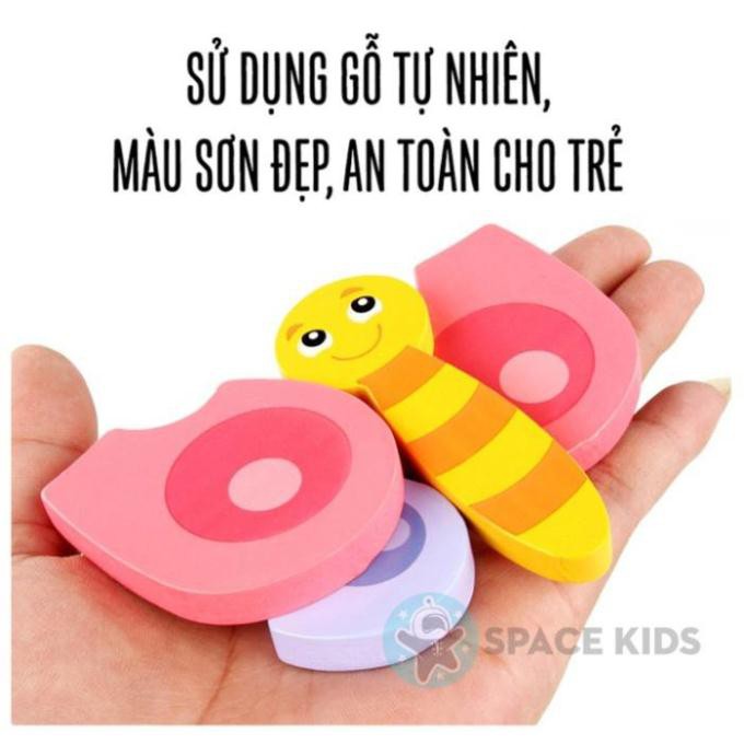 Đồ chơi montessori Tranh ghép hình gỗ 3D cho bé xếp hình thông minh phát triển trí tuệ SK03