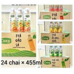 Thùng 24 chai trà hoa quả cozy tắc mật ong , đào sả , vải , ô long xoài
