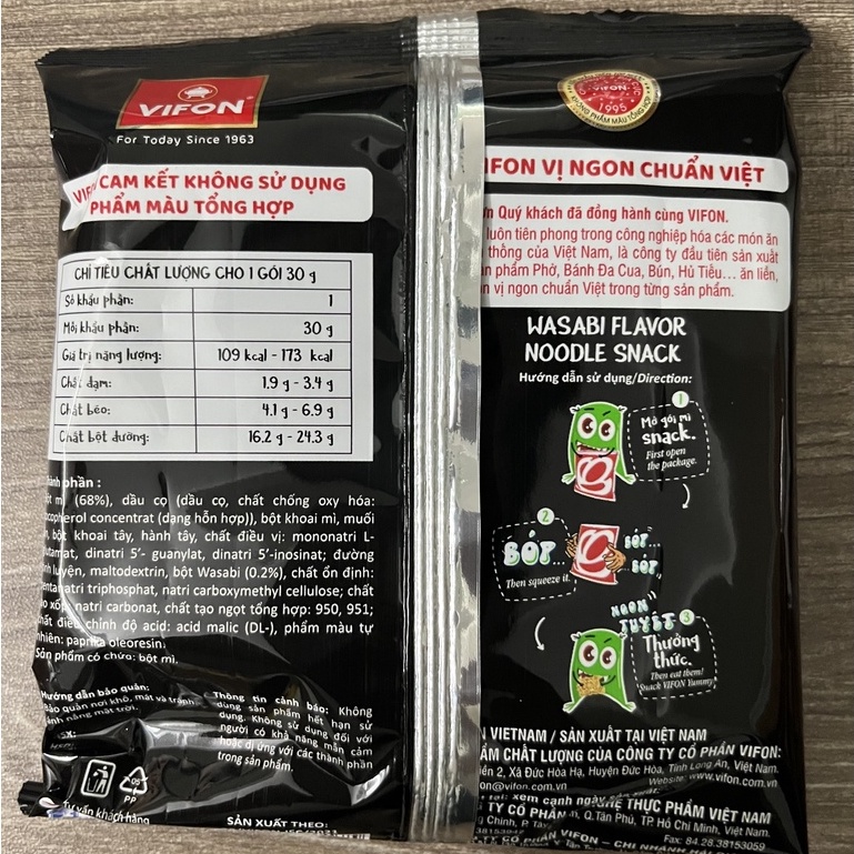Snack mì tôm vị wasabi 30g Vifon