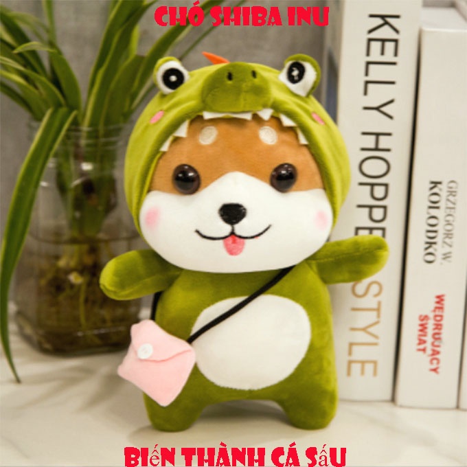 Gấu Bông Chó Shiba Cosplay mềm mịn size nhỏ 25 cm. Hàng cao cấp cho trẻ nhỏ.