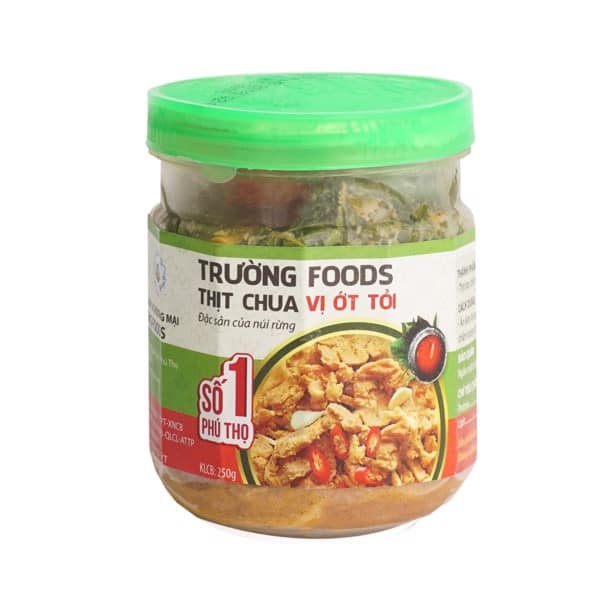 Thịt chua vị tỏi ớt Trường Foods- hãng Thịt chua số 1 Phú Thọ, hàng chuẩn VSATP, ISO,OCOP 4 sao