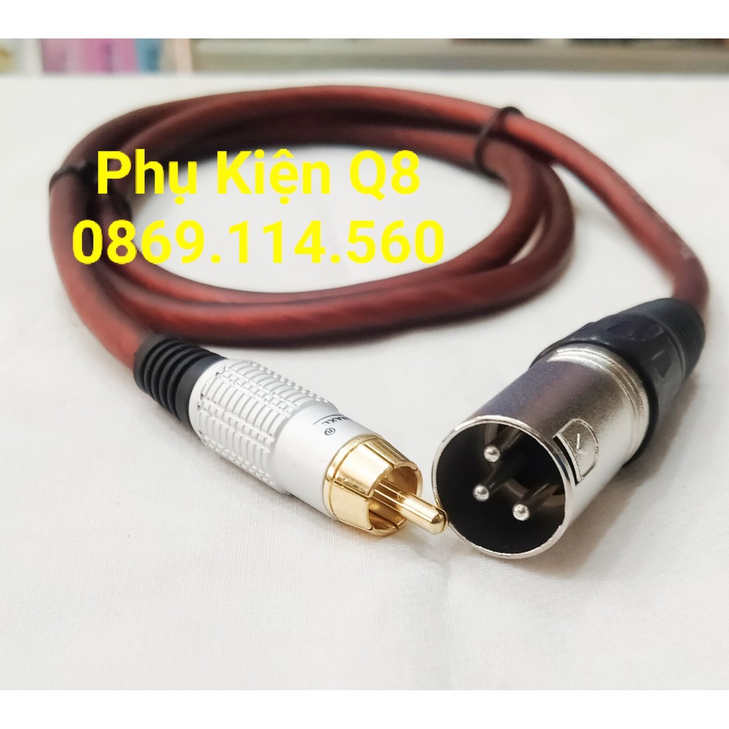 Dây chuyển CANON đực ra jack bông sen đực 0.8m/1m/1.2m