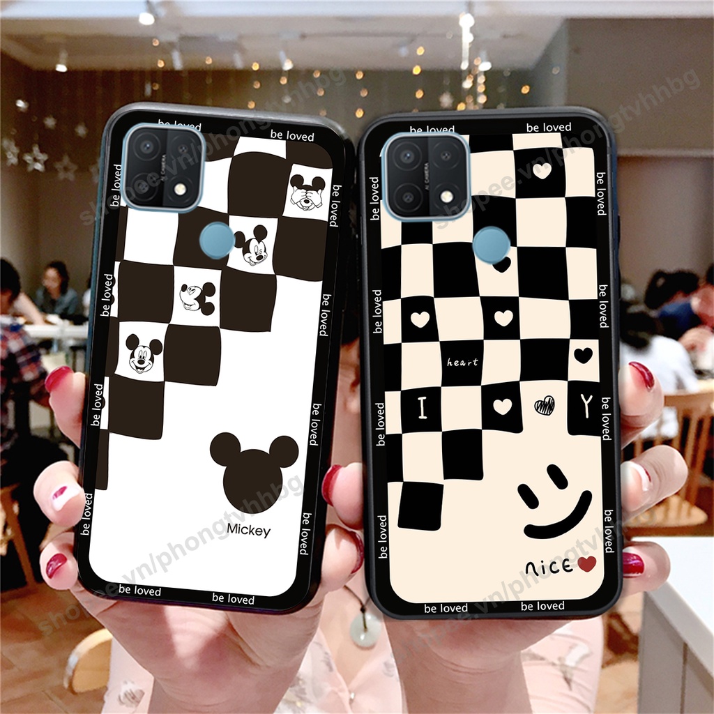 Ốp lưng Oppo A15 / A15s  ốp họa tiết trái tim caro, chuột mikey thể thao cực đẹp cute cực bền bỉ