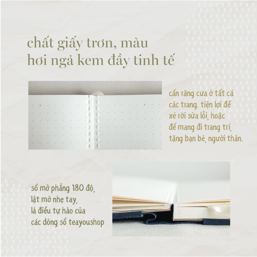 Sổ tay cao cấp Dreams Come True 🎨160 GSM 🎨 6 màu bìa vải linen | teayoushop 🍃