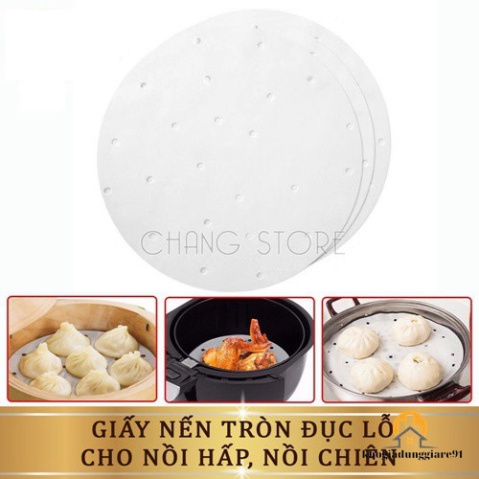 GIẤY NẾN ĐỤC LỖ - LÓT NỒI CHIÊN KHÔNG DẦU 23CM - 100 TỜ