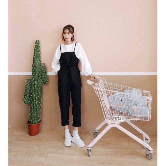 Yếm kaki áo tay bo