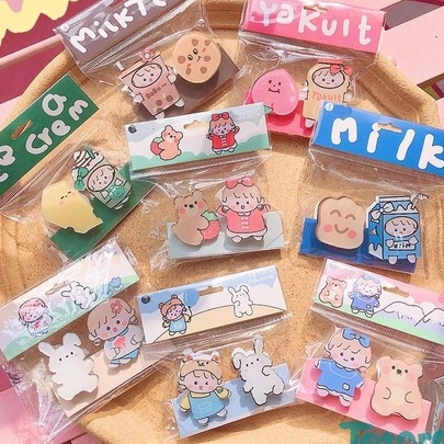 Móc kẹp đồ, cố định đồ Cô bé Trà Sữa - Gấu Con