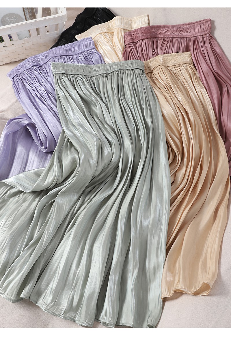 Chân váy satin màu bóng ngọc trai xòe, siêu nhẹ nhàng organza ( Có sẵn) | BigBuy360 - bigbuy360.vn