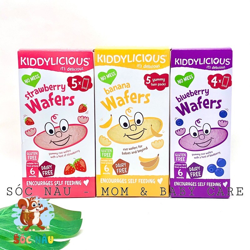 [ Dị Ứng Đạm Bò ] Bánh Gạo Hữu Cơ Kiddylicious Không Chứa Sữa Cho Bé Từ 6m. Date t6,7,8/2022