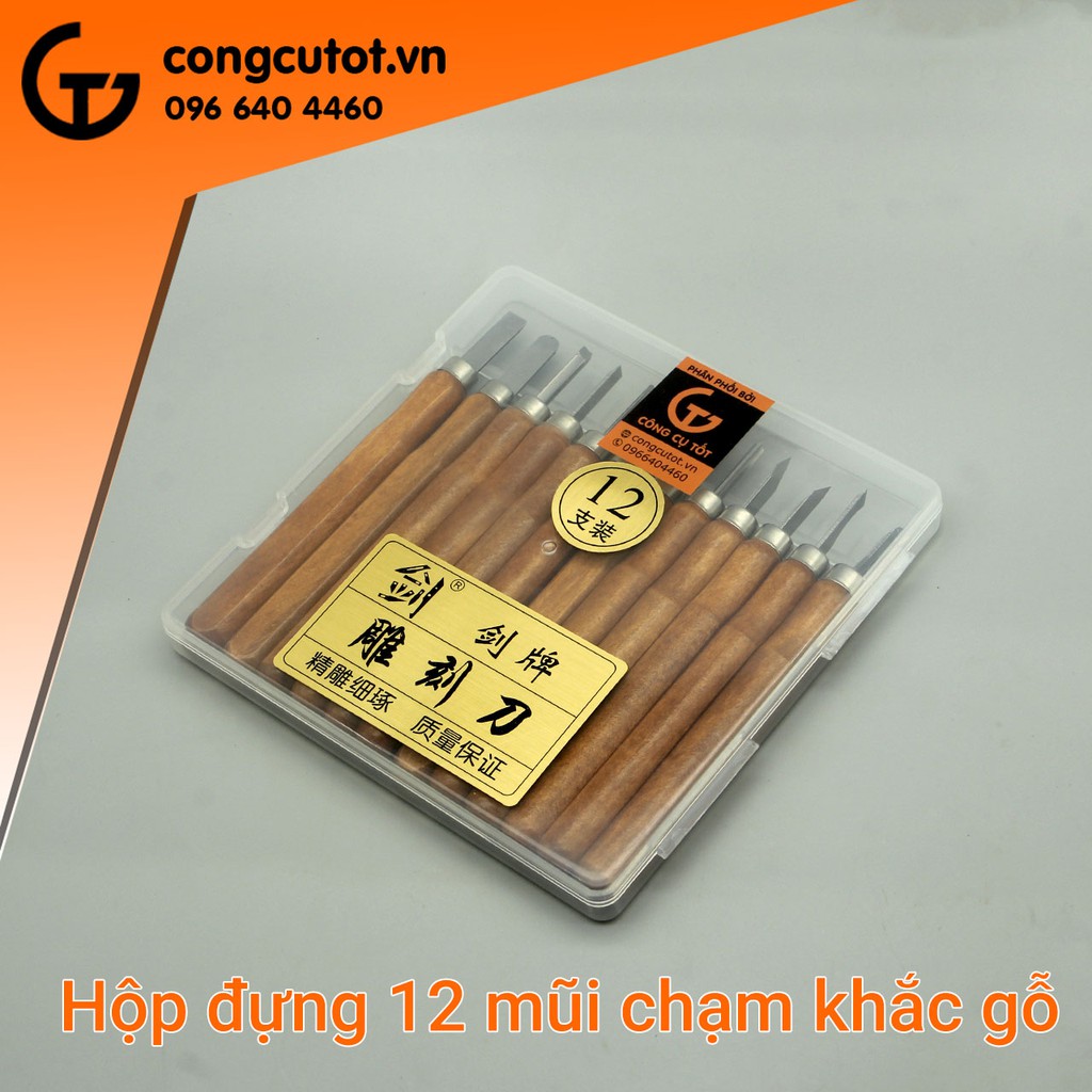 Bộ 12 đục chạm khắc gỗ bằng tay