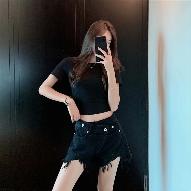 Plus Quần Short Denim Lưng Cao Ống Rộng Size Lớn S-5Xl Phong Cách Hàn Quốc | BigBuy360 - bigbuy360.vn