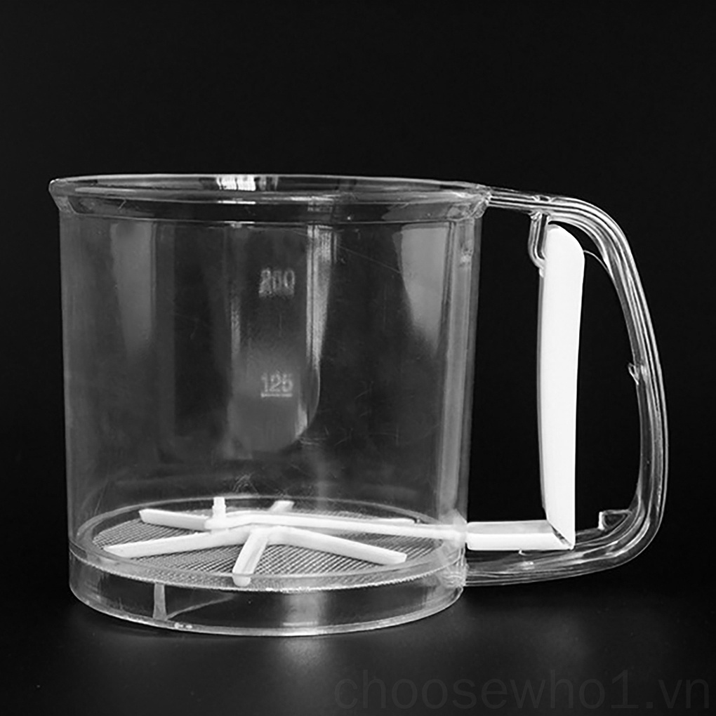 Cốc rây bột bằng nhựa cầm tay có thang đo tiện dụng cho nhà bếp 1