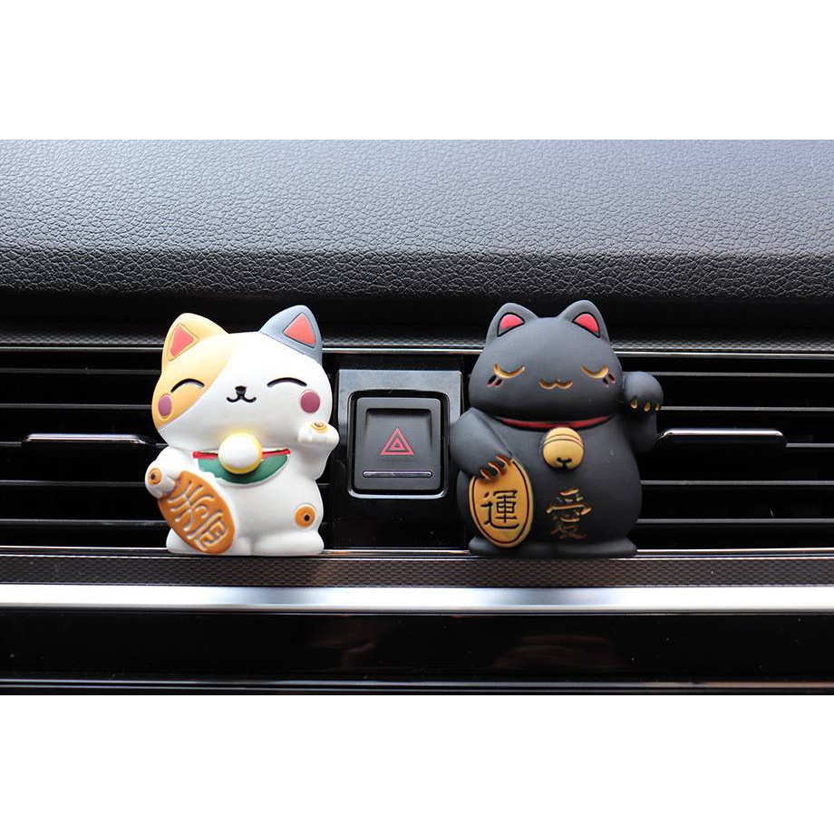 Sáp Thơm Xe Hơi Cài Cửa Gió Hình Mèo Tài Lộc Dễ Thương