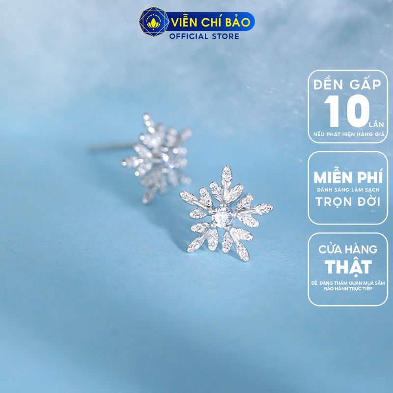 Bông tai bạc nữ Snow chất liệu bạc 925 thời trang phụ kiện trang sức nữ Viễn Chí Bảo B400254