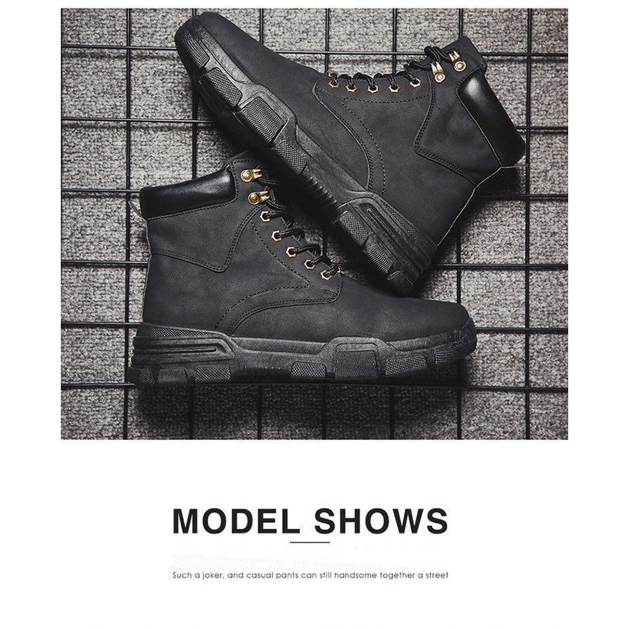 Noel [XẢ KHO] Giày boot nam đen cổ cao [FREESHIP] D466 shop ĐỊCH ĐỊCH chuyên giày boots nam rẻ NHẤT * * "