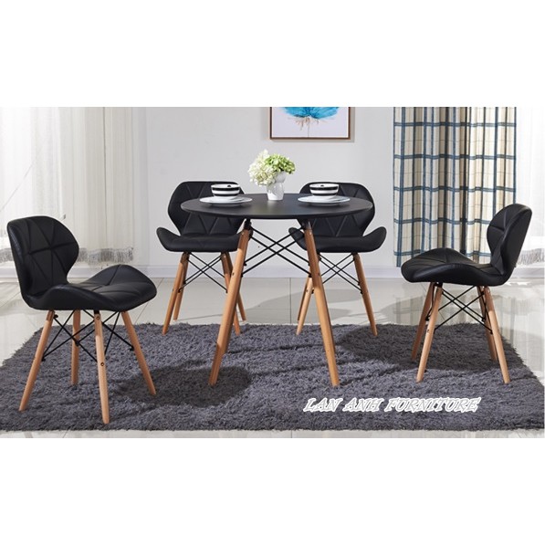 Ghế tựa cánh bướm bọc da chân gỗ nhập khẩu | BigBuy360 - bigbuy360.vn