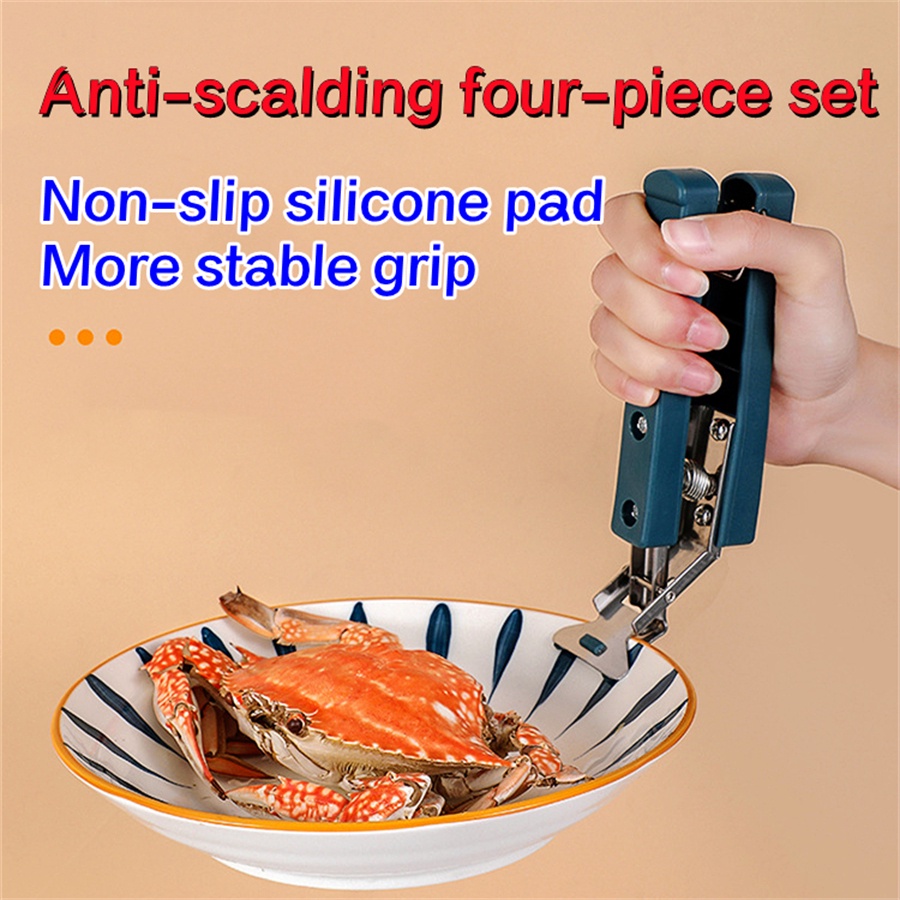 Dụng Cụ Kẹp Gắp Nóng Bát Đĩa Trong Lò Vi Sóng, Nồi Hấp Đa Năng Inox