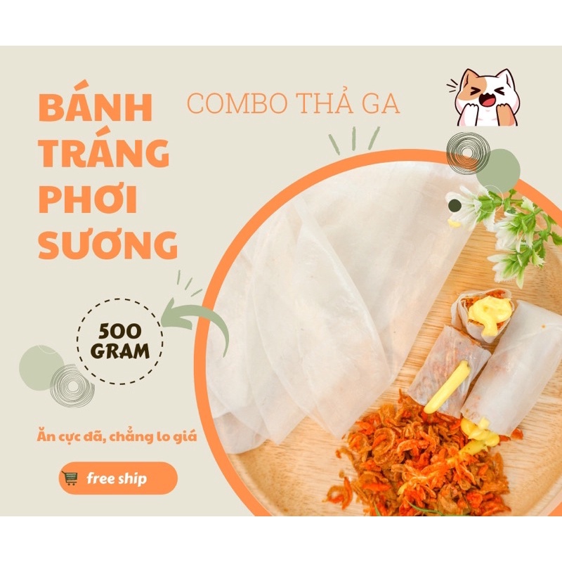 Combo Bánh Tráng \SIÊU GẠOin Phơi Sương Bơ Ruốc Hành Phi Catsky 500g