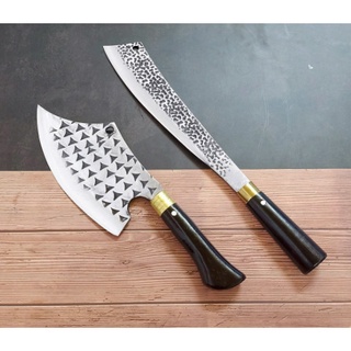 Combo 2 Dao Chặt Thép Nhíp Ô Tô Cao Cấp - Dập Vân 2 Mặt