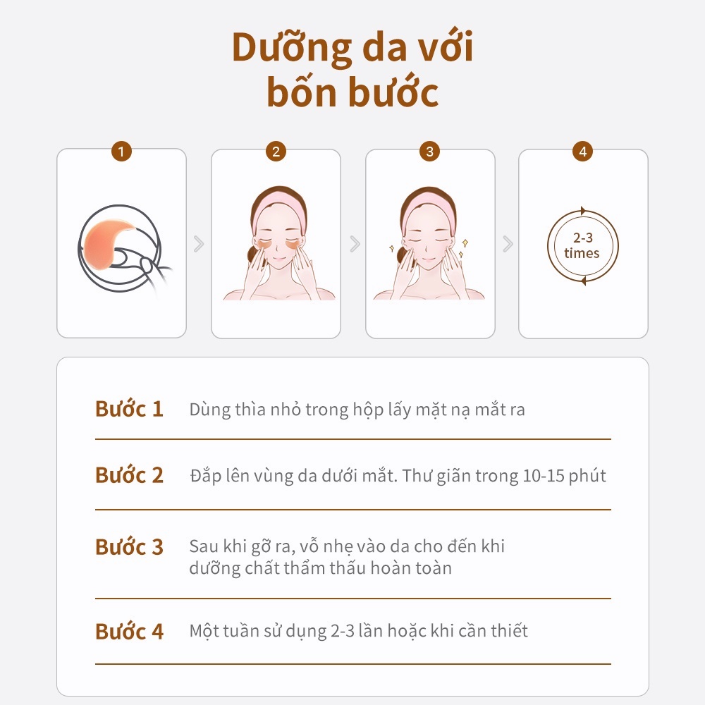 Mặt nạ mắt LANBENA dưỡng mắt giảm quầng thâm hộp 60 miếng