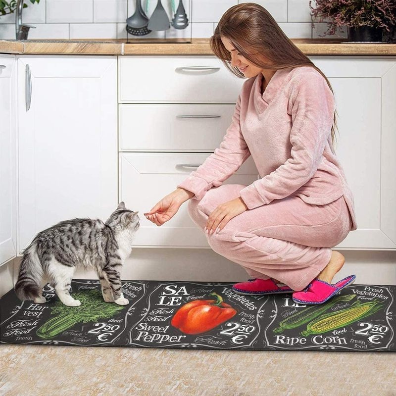 Thảm lót sàn nhà bếp bằng polyester chống nước không phai màu thời trang