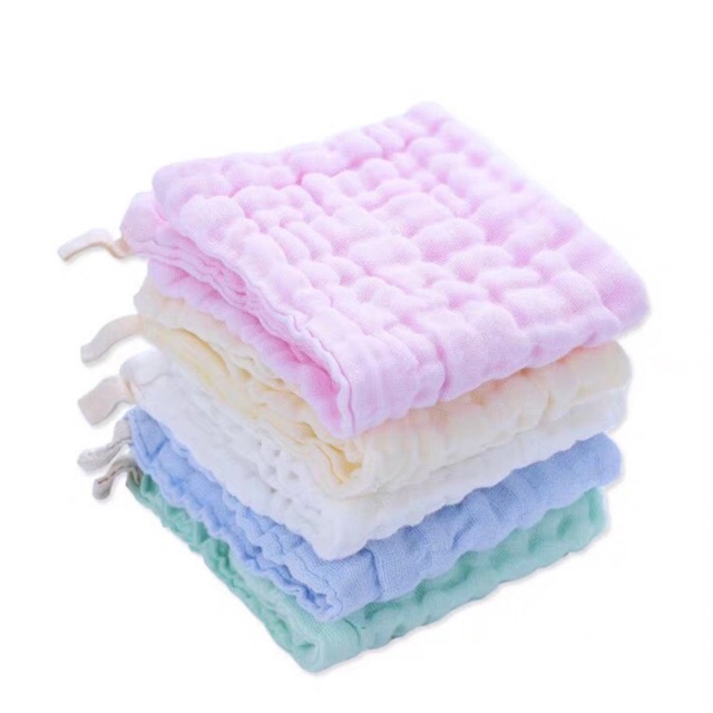 Khăn sữa màu trơn sợi tre 6 lớp cao cấp cho bé (1 chiếc)
