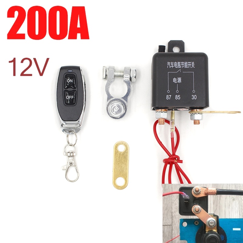 Rơ Le Công Tắc Điều Khiển Không Dây 12V 200A Cho Xe Hơi