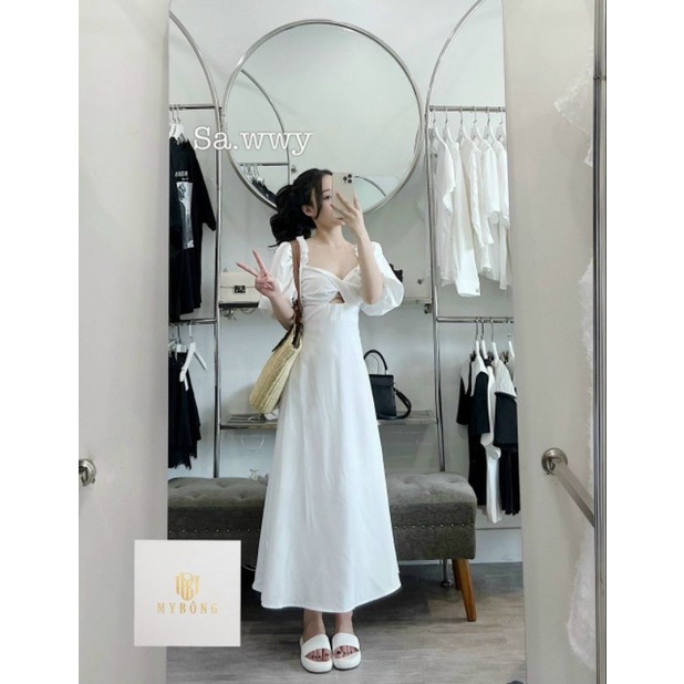MAXI TAY PHỒNG CÓ MÚT XOẮN NGỰC BIGSIZE