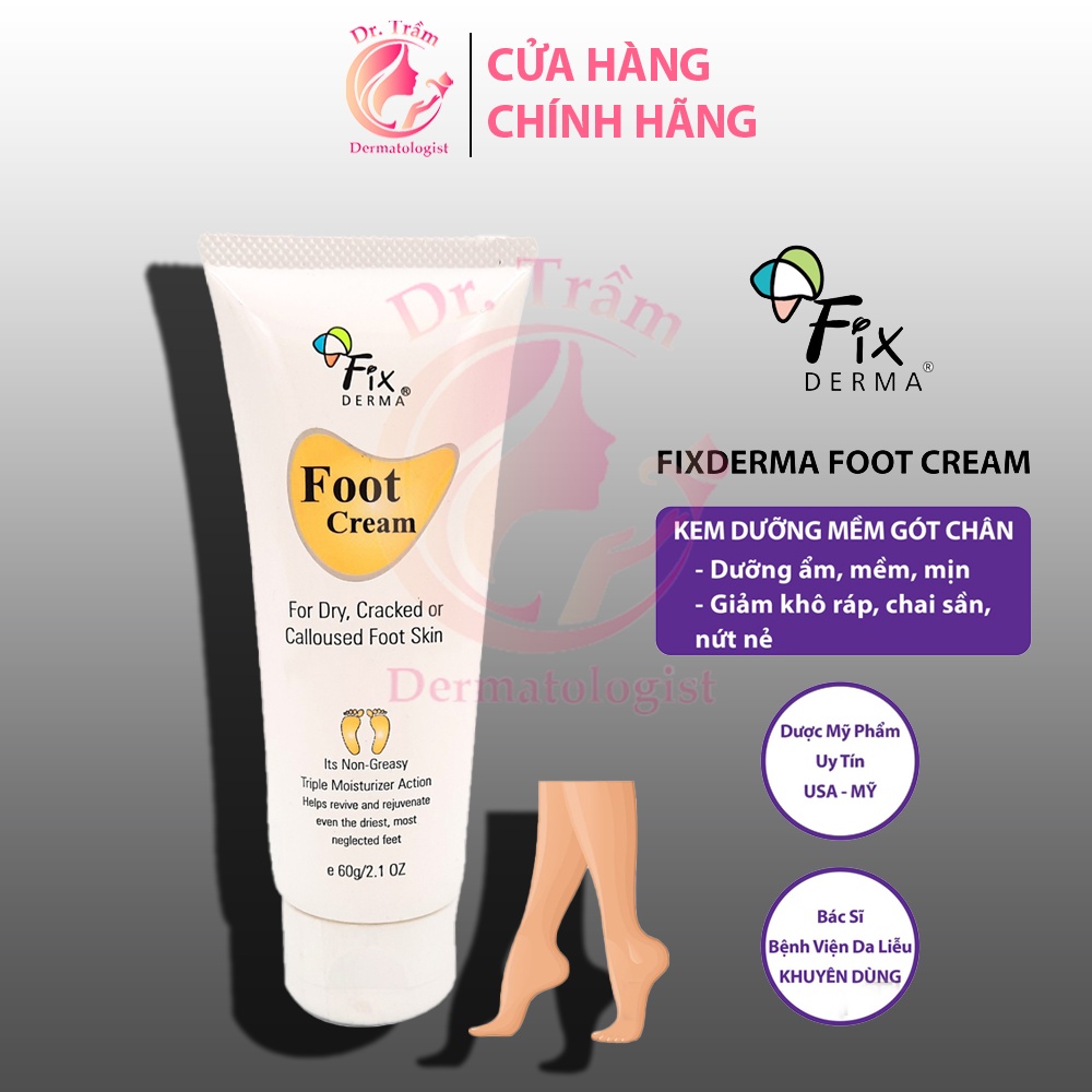 Kem Dưỡng gót chân Fixderma Foot Cream 60g - Mềm Mịn, Chống Nứt Nẻ Gót Chân