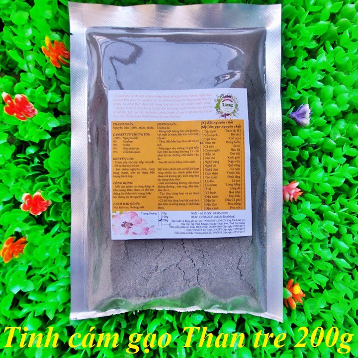 [Sỉ-Rẻ] Tinh Cám gạo Than tre 200g nguyên chất thiên nhiên 100% có giấy ĐKKD và VSATTP Ling [Lẻ-Sỉ]