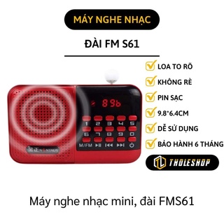 Máy nghe nhạc cho người lớn tuổi  - Máy Nghe Nhạc Mini S61, loa nghe to, rõ, không rè, dễ sử dụng 5593