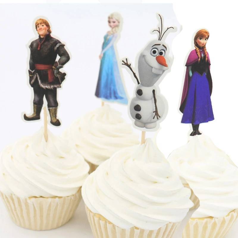 Set 24 Que Cắm Trang Trí Bánh Hình Chuột Mickey Dễ Thương