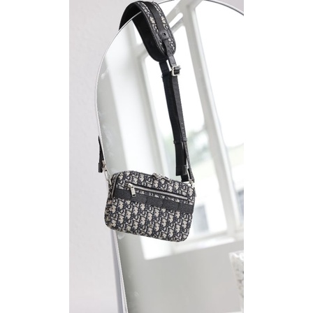 Túi đeo chéo nam&amp;nữ màu vải xanh sz11x17cm vải xanh chữ CD siêu hot