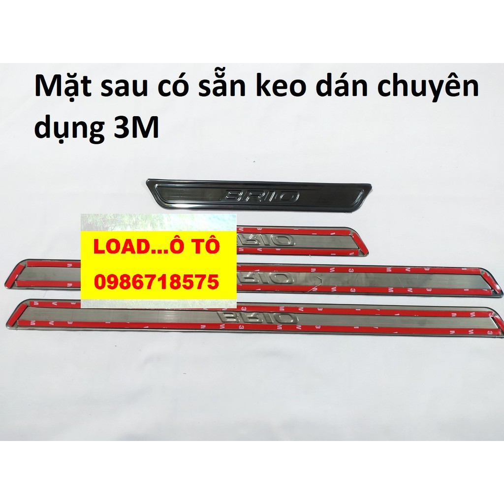 Ốp bậc cửa ngoài theo xe Honda BRIO 2022-2019 titan - inox