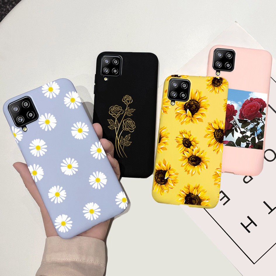 Ốp điện thoại silicon mềm màu trơn cho Samsung Galaxy A12 M12 F12 F62 M62 2021 Samsung A12 2020 A125F