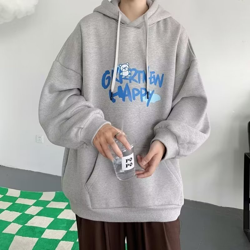 Áo hoodie Dáng Rộng In Chữ Thời Trang Nhật Bản Chất Lượng Cao Cho Nam Cỡ M-5XL