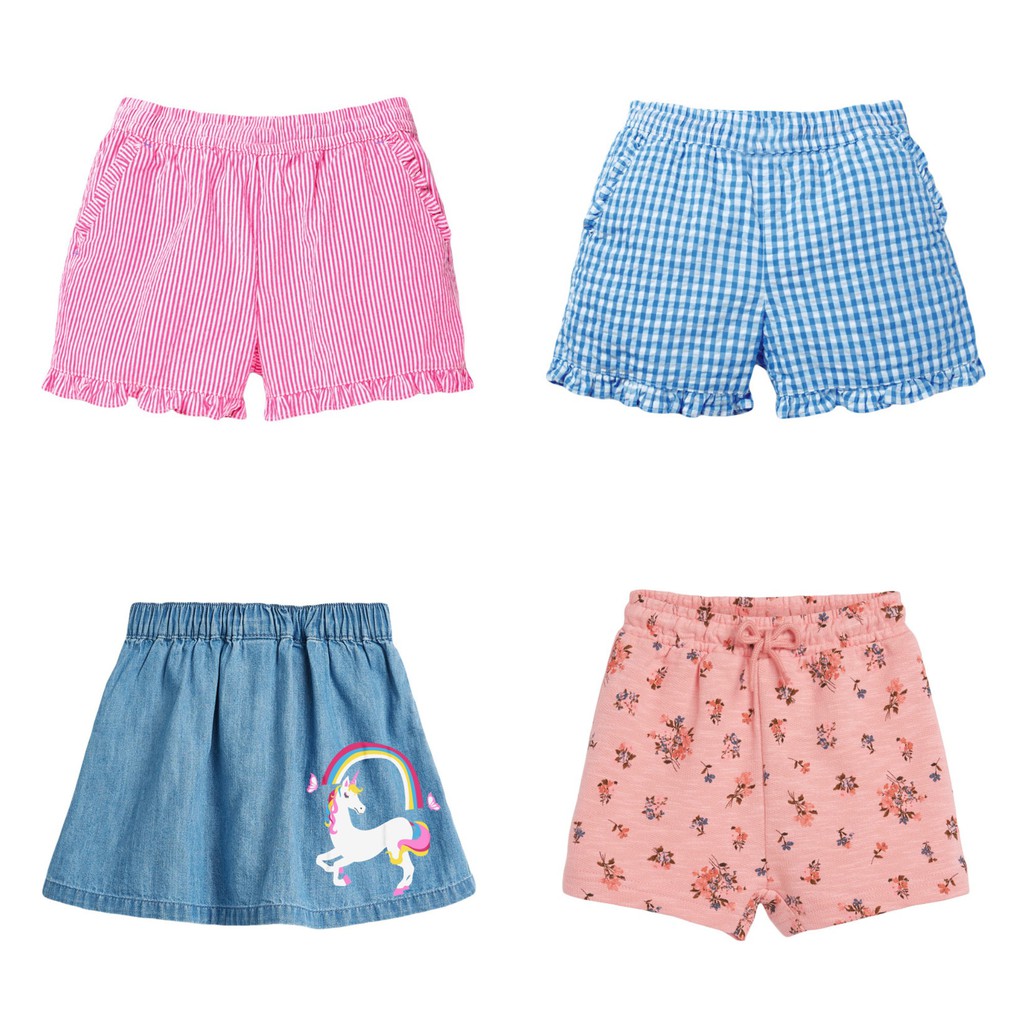 Mã 1196 quần short, quần đùi caro xanh bé gái của Little Maven